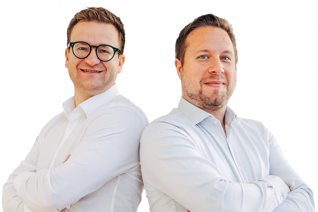 Daniel Deininger und Daniel Leuthe, Geschäftsführer von Square Tec bei Augsburg